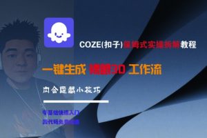 COZE(扣子)保姆式实操拆解教程，一键生成裸眼3D工作流，内合隐藏小技巧-风淘社