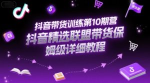 抖音带货训练第10期营，抖音精选联盟带货保姆级详细教程-风淘社