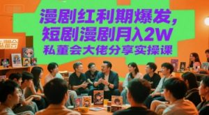 漫剧红利期爆发，短剧漫剧月入2W私董会大佬分享实操课-风淘社
