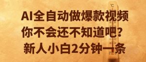 AI全自动做爆款视频，你不会还不知道吧？新人小白2分钟一条【揭秘】-风淘社