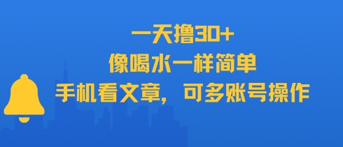 一天撸30+，像喝水一样简单，手机看文章，可多账号操作-风淘社