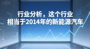 付费文章：行业分析，这个行业，相当于2014年的新能源汽车-风淘社