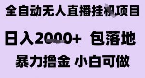 最新全自动抖音无人直播挂G项目，日入2k+ 包落地暴力撸金，小白可做【揭秘】-风淘社