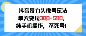 抖音暴力头像号玩法，单天变现3-5张纯手机操作，小白也能行-风淘社