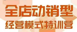全店动销型经营模式,6月25-26日广州线下课,掌握全店动销模型和全流程方法论-风淘社