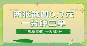 两张截图0.7元,一分钟三单,接单无上限,一部手机就能做,一天5张【揭秘】-风淘社
