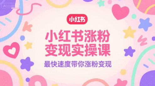 小红书涨粉变现实操课,最快速度带你涨粉变现-风淘社