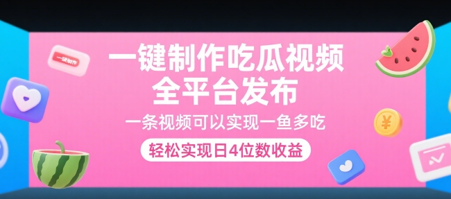一键制作吃瓜视频,全平台发布,一条视频可以实现一鱼多吃,轻松实现日4位数收益【揭秘】-风淘社
