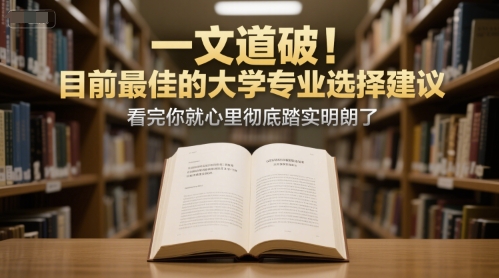 付费文章：一文道破！目前最佳的大学专业选择建议，看完你就心里彻底踏实明朗了-风淘社