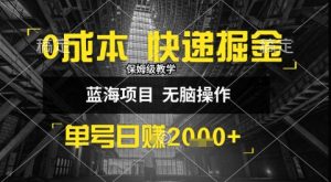 0成本快递掘金玩法，日入1k+，小白30分钟上手，收益嘎嘎猛【揭秘】-风淘社