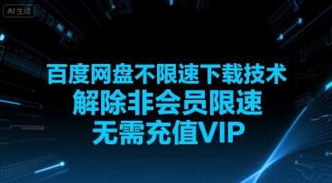 百度网盘不限速下载技术，解除非会员限速，无需充值VIP-风淘社