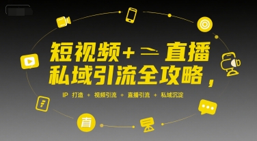 短视频+直播私域引流全攻略,IP打造 +视频引流 +直播引流 +私域沉淀-风淘社