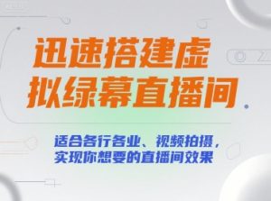 迅速搭建虚拟绿幕直播间,适合各行各业、视频拍摄,实现你想要的直播间效果-风淘社
