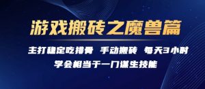 游戏搬砖之魔兽篇，稳定吃排骨每天3小时【揭秘】-风淘社