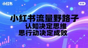 小红书流量野路子,认知决定思维,思维决定行动,行动决定成败-风淘社