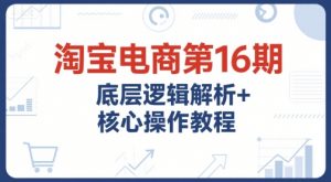 淘宝电商第16期,底层逻辑解析+核心操作教程,运营、推广提升能力的必学课程+配套资料-风淘社