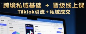 跨境私域基础+晋级线上课，Tilktok引流+私域成交-风淘社