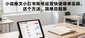 小说推文小红书账号运营快速爆单实操，这个方法，简单且粗暴-风淘社