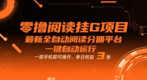 零撸阅读挂G项目,最新全自动阅读分佣平台,一键自动运行,一部手机即可操作,单日收益3张【揭秘】-风淘社