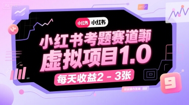 小红书考题赛道虚拟项目1.0,项目操作简单,每天收益2-3张-风淘社