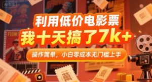 利用低价电影票,我十天搞了7k+,操作简单,小白零成本无门槛上手【揭秘】-风淘社