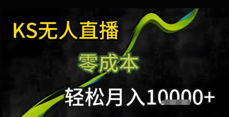 KS无人直播25年最新玩法，只需一部手机，轻松月入1W+【揭秘】-风淘社
