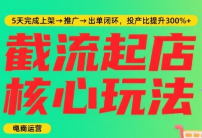淘宝截流快速起店玩法,掌握暴力快速起店的流程,5天完成上架-推广-出单闭环-风淘社