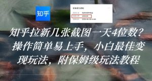 知乎拉新几张截图一天4位数？操作简单易上手，小白最佳变现玩法，附保姆级玩法教程-风淘社