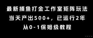 最新捕鱼打金工作室矩阵玩法，当天产出5张+，已运行2年，从0-1保姆级教程【揭秘】-风淘社