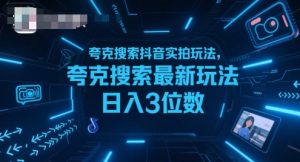夸克搜索抖音实拍玩法，夸克搜索最新玩法日入3位数-风淘社