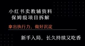 小红书卖小学教辅资料  保姆级项目拆解  1次课程彻底讲清楚!-风淘社
