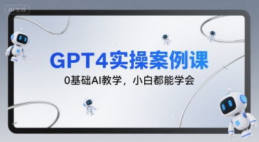 GPT4实操案例课,0基础AI教学,小白都能学会-风淘社
