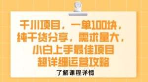 千川项目，一单1张，纯干货分享，需求量大，小白上手最佳项目，超详细运营攻略-风淘社