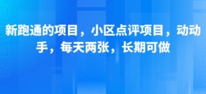 新跑通的项目，小区点评项目，动动手，每天两张，长期可做-风淘社