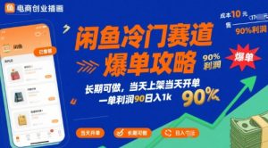 闲鱼冷门赛道爆单攻略，长期可做，当天上架当天开单，一单利润90% 利润，日入1k【揭秘】-风淘社
