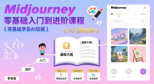 midjourney零基础入门到进阶课程,零基础学会AI绘画-风淘社