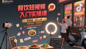 餐饮短视频入门实操课,引爆同城流量,打爆单店-风淘社