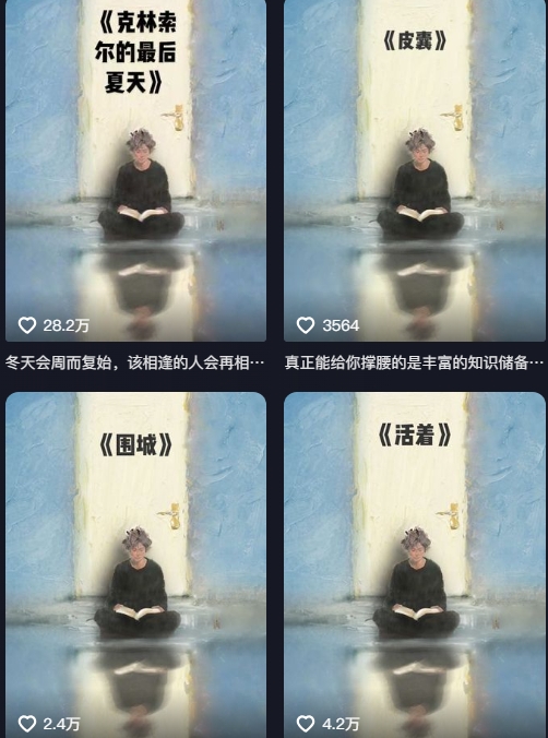 AI制作爆款书单,抖音42粉丝博主书单号制作拆解,单条视频28W赞-风淘社