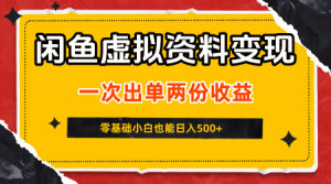 闲鱼虚拟资料新变现玩法,信息差项目,一次出单两份收益,无需囤货,可批量矩阵,零基础小白也能日入5张-风淘社