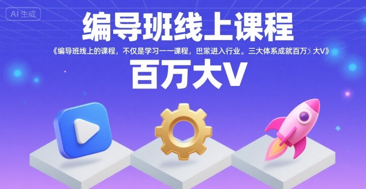 编导班线上课程,不仅是学习一门课程,更是进入一个行业,三大体系成就百万大V-风淘社