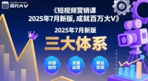 短视频营销课2025年7月新版,三大体系成就百万大V-风淘社