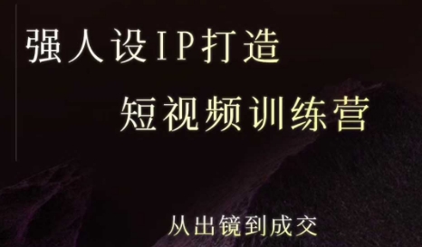 强人设ip打造课,8月最新5天短视频ip训练营,从出镜到成交-风淘社