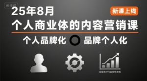 个人商业体的内容营销课25年8月，个人品牌化，品牌个人化，自媒体ip内容营销策略-风淘社