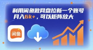 利用闲鱼做网盘拉新一个账号，月入6k+，可以矩阵放大-风淘社