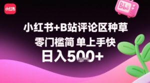 小红书+B站评论区种草，零门槛简单上手快 ，1分钟一单，只需复制粘贴评论就有钱-风淘社