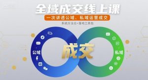 全域成交线上课，一次讲透公域、私域运营成交-风淘社