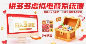拼多多虚拟电商系统课,单店日入3位数,单人可管理3-8家店【附货源】-风淘社