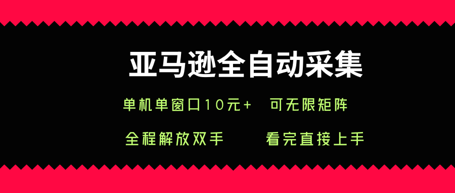 亚马逊全自动采集,单机单窗口一天10+,可无限矩阵去做【揭秘】-风淘社