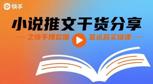 小说推文干货分享之快手爆款借鉴运营实操课-风淘社