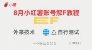 8月小红薯账号解封教程，外来技术，自行测试，不保证百分百-风淘社